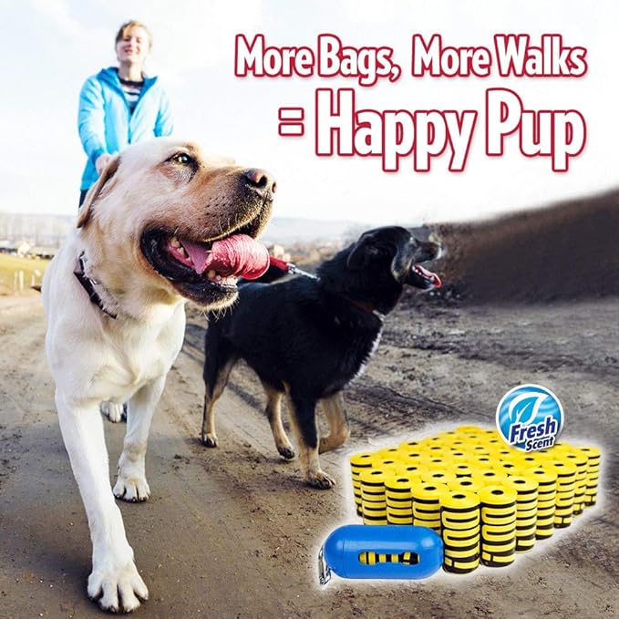 OUT! Dog Poop Bags | Strong, Leak Proof Dog Waste Bags | 9 x 12 Inches, 600 Yellow Bags