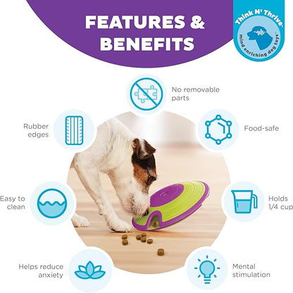 Outward Hound Nina Ottosson Dog Treat Maze Dog Puzzle Interactive Treat Puzzle Dog Enrichment Dog Toy, Level 2 Intermediate, Green