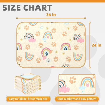 KOOLTAIL Washable Pee Pads for Dogs, 4 Packs 24*36in Reusable Super Absorbent Dog Whelping Training Pads, Crate Pads for Puppy Cages, Nonslip Waterproof Large Dog Mats for Floors Bed Playpen Car Sofa