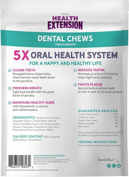 Health Extension Dog Chew Bone Treats, Puppy Training Treat, Medium Sticks for Dental Teeth Cleaning & Breath Freshener, Small (Pack of 14)