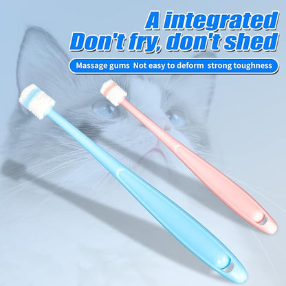 2 PCS Small dog & Cat Dental Care Tooth Brushing Kit,2 PCS 360 Degree Soft Silicone,Independent Packaging,360°Pinching Teeth for Easy Puppy Teeth Cleaning