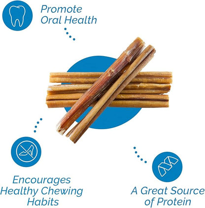 6 Inch Bully Sticks for Dogs (1 Pound Bag) 100% Natural Chews for Dogs & Puppies - Grass-Fed Free-Range Premium Beef Dog Chews - Bulk Dog Sticks Chew Dental Treats