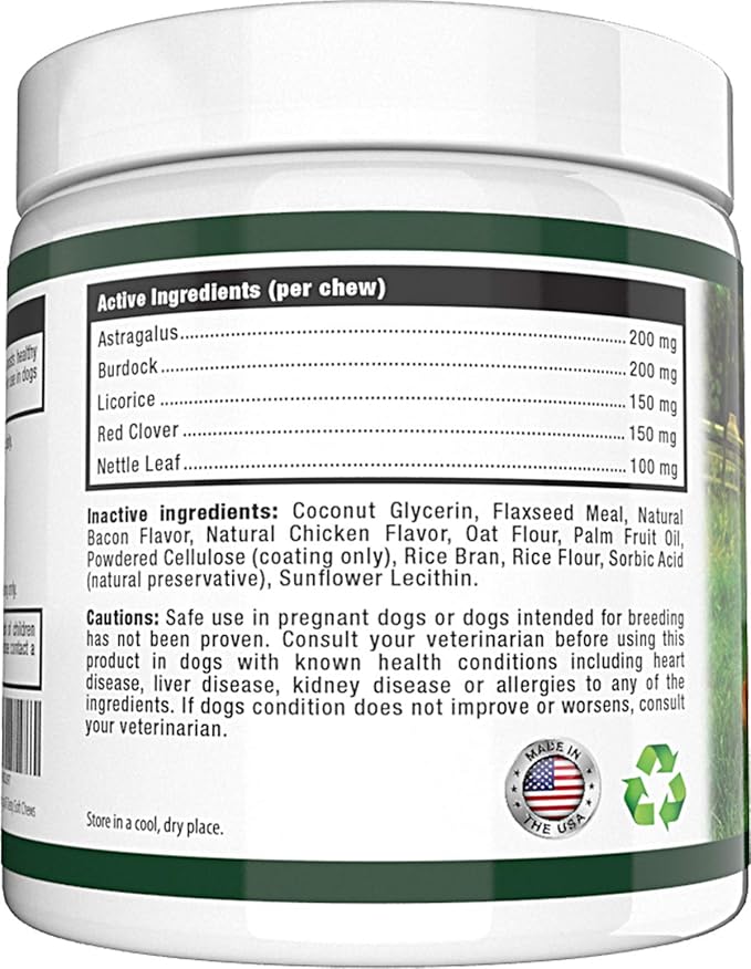 All-Clear - Allergy Supplement for Dogs - 45 Chews - Soothing Herbal Formula with Natural Ingredients - Support for Pet’s Seasonal Allergies & Itching - for All Breeds