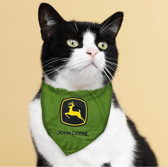 JOHN DEERE TIE BANDANA for DOGS & CATS. Soft Mesh Adjustable & Stretchable Pet Bandana to Easily Tie Around Your Dog’s Neck for Easy Wear. for The John Deere Fans & Followers! SIZE: LARGE-EXTRA LARGE