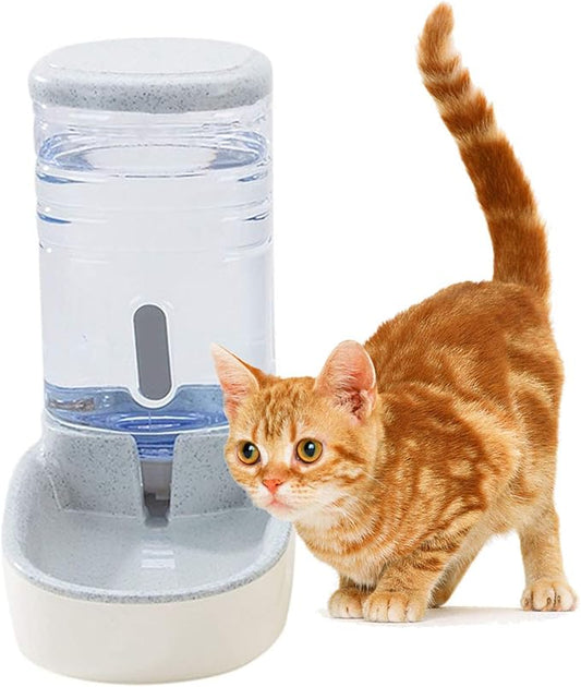 kathson Automatic Cats Water Dispenser 1 Gallon Gravity Dogs Water Station Feeder Large Capacity Pet Drinking Bowls for Kitten Puppy