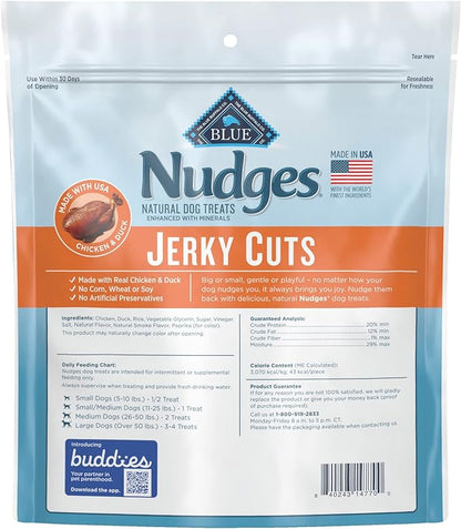 Blue Buffalo Nudges Jerky Cuts Natural Dog Treats, Duck, 10oz Bag