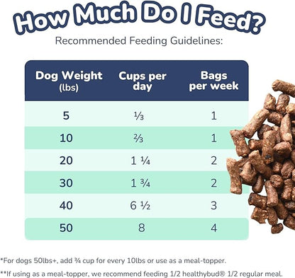 healthybud Raw Dog Food, Freeze Dried Beef Bites, Grain Free Puppy Food, Human Grade, High Protein, Dehydrated Real Meat Dog Treats & Toppers, 14.1 oz