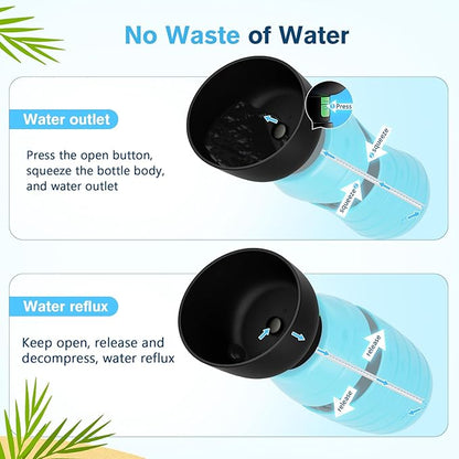 Pecute Portable Dog Water Bottle (29oz + 7.7oz), Dog Water Bottle Leakproof with Double Seal, Dog Travel Water Bottle, Lightweight Dog Water Bottle Dispenser for Outdoor Walks Trips Hikes Travels