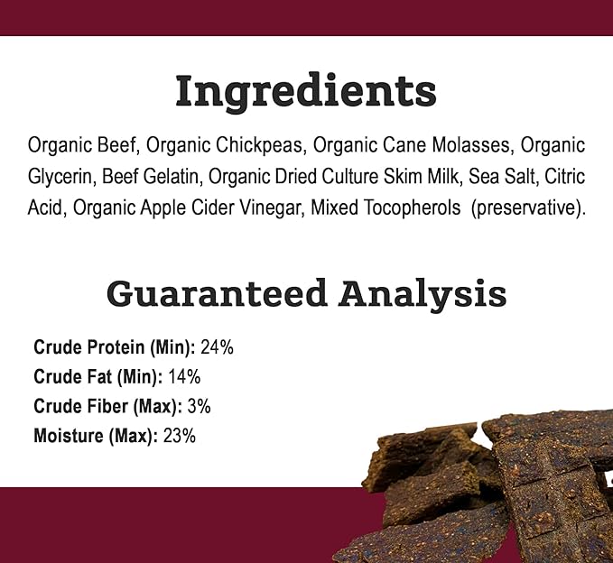 Tender & True Pet Nutrition Organic Beef Jerky Treats (71005)