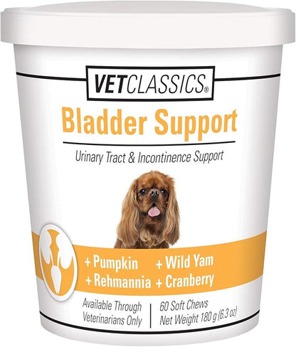 Vet Classics Bladder Support Urinary Tract & Incontinence Dog Supplement – Maintains Bladder Health for Dogs, Helps With Pet Incontinence – Soft Chews, Tablets – 60 Soft Chews