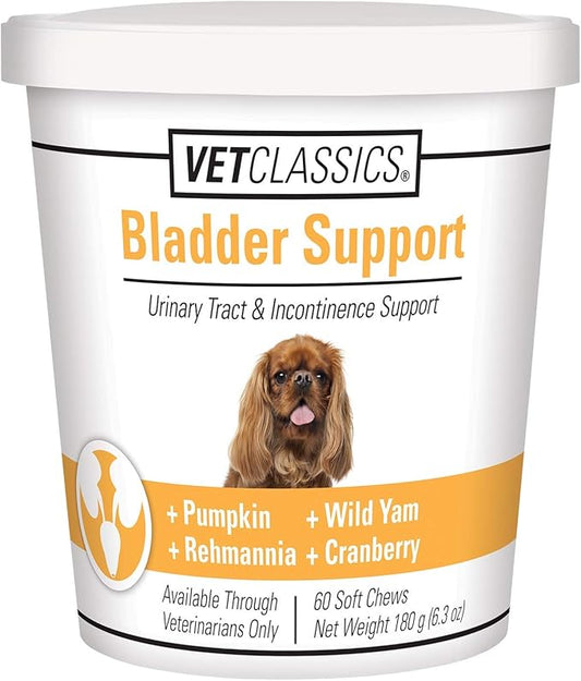 Vet Classics Bladder Support Urinary Tract & Incontinence Dog Supplement – Maintains Bladder Health for Dogs, Helps With Pet Incontinence – Soft Chews, Tablets – 60 Soft Chews