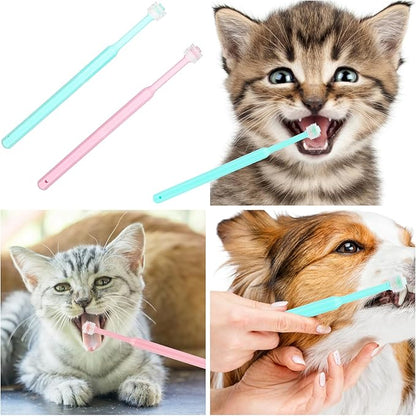 2 Pack Puppy Tooth Brushing Kit, 360 Degree Silicone Dog / Cat Toothbrush Pet Dental Care Dog Oral Hygiene Deep Clean Pet Teeth Cleaning Tool Soft Bristles Friendly to Gums, Easy to Handle - Small