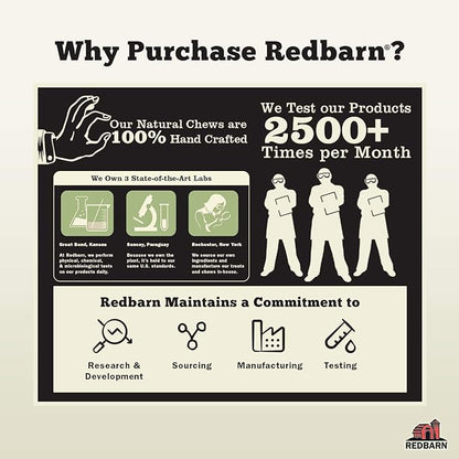 Redbarn Filled Dog Bones | Natural Long-Lasting Dental Treats; Suitable for Aggressive Chewers | Large (6") - 5 Bones (Peanut Butter)