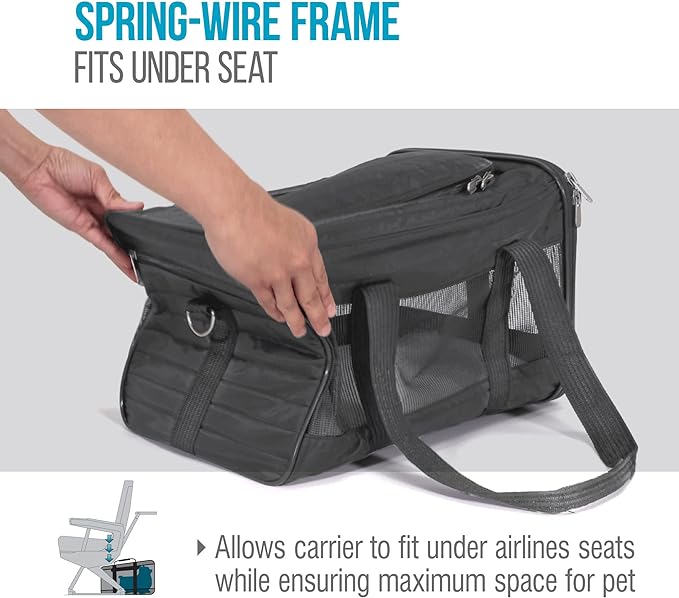 Sherpa Original Deluxe Travel Pet Carrier, Airline Approved - Charcoal Gray, Large