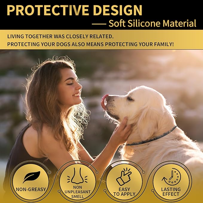4 Pack Flea Collar for Dogs, 32 Months Flea and Tick Prevention for Dogs, Waterproof Dog Flea Collar, Dog Flea and Tick Treatment, Adjustable Flea and Tick Collar for Dogs Puppy-Black