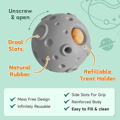 Dog Chew Toys,Treat Tray for Frozen Dog Food,Long-Lasting Durable Fillable Dog Treat Dispensing Dog Toy,Freezable Fillable Rubber Dog Toys with Silicone Treat Tray (Gray&Treat Mold)