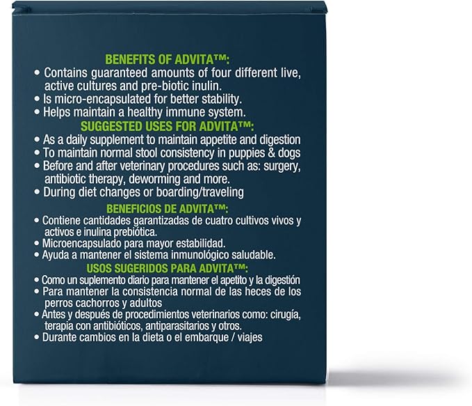 Vet One Advita™ Probiotic Powder for Dogs, a Daily Nutritional Supplement to Maintain Immune System, Appetite, & Digestion in 30, 1g Packets (3-Pack)