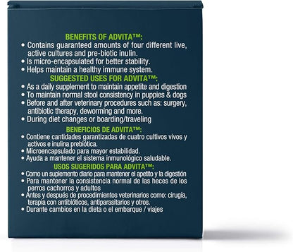 Vet One Advita™ Probiotic Powder for Dogs, a Daily Nutritional Supplement to Maintain Immune System, Appetite, & Digestion in 30, 1g Packets (3-Pack)