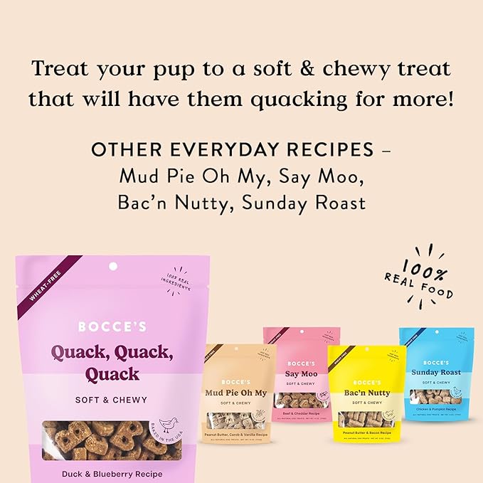 Bocce's Bakery - The Everyday Menu: Wheat Free, Soft & Chewy Dog Treats, 6 oz