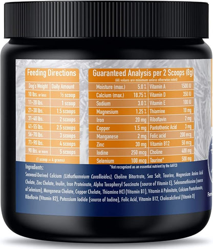 Annamaet Enhance Vitamin and Mineral Supplement for Raw and Home Cook Meals for Dogs, 8.5-oz jar,Off White