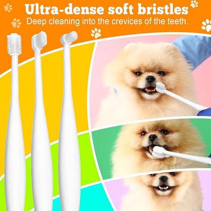 Dog Toothbrush 3PCS Cat Toothbrush, Ultra Soft Bristles Cat Tooth Brush for Dog Cat Dental Care Puppy Tooth Brushing Kit Kitten Toothbrush for Pet Teeth Plaque Cleaning Protecting Pet Dental