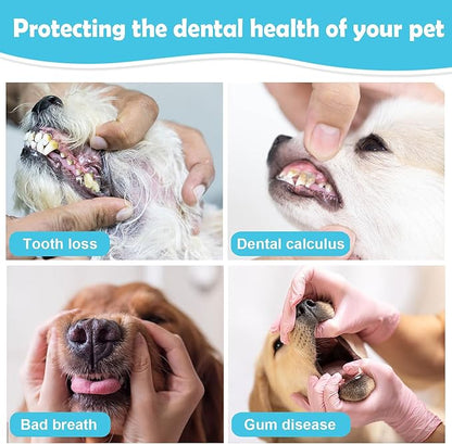 Dog Toothbrush Kit,Finger Toothbrush for Dogs,Toothbrush for Medium Large Dogs,Dog Teeth Cleaning Dental Care, ToothBrush Finger for bigger cats,Pet Toothbrush 4Pack
