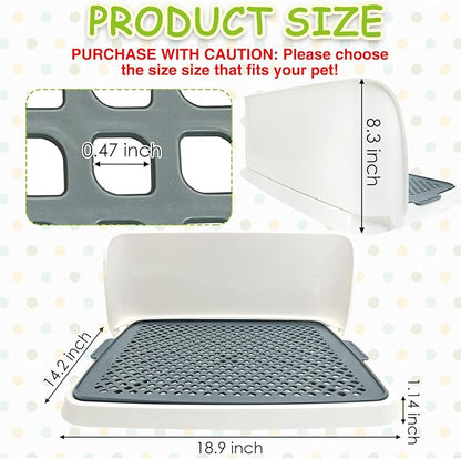 Hamiledyi Dog Potty Tray, Pet Dog Pee Pad Holder, 19"x14" Puppy Training Pad Holder Dog Toilet Pad Mesh Training Toilet Portable Dog Litter Box for Small and Medium Dogs, Puddy,Bunny, Cats (Gray)