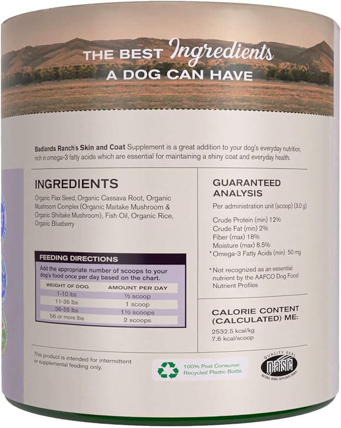 by Katherine Heigl- Skin & Coat Canine Supplement w/Omega-3 Fatty Acids, Organic ingredients, Antioxidant Topper, Nourish Coat &Paws, Joint, Support Shiny Coat &Healthy Skin (30 scoops)