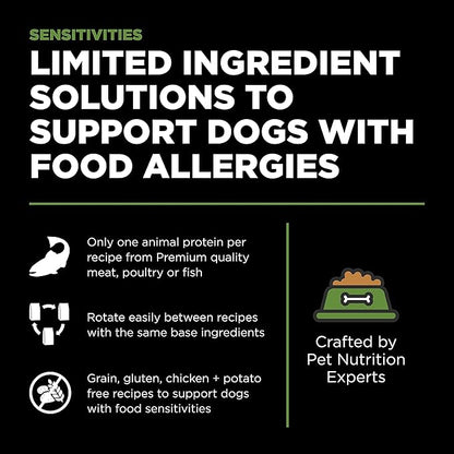 GO! SOLUTIONS Sensitivities Limited Ingredients Dry Dog Food - Grain Free Turkey recipe - Complete & Balanced Nutrition for All Life Stages, 12 lbs