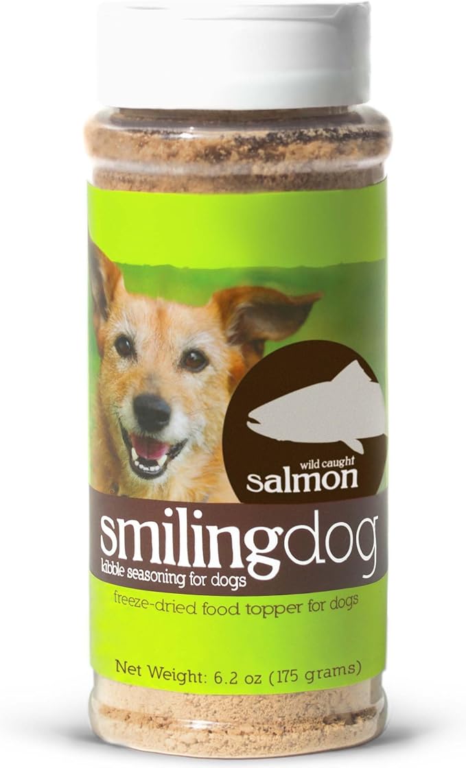 Herbsmith Kibble Seasoning – Freeze Dried Salmon – DIY Raw Coated Kibble Mixer - Dog Food Topper for Picky Eaters, 6.2 oz