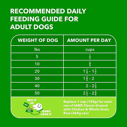 IAMS Adult Minichunks Small Kibble High Protein Dry Dog Food with Real Chicken, 15 lb. Bag