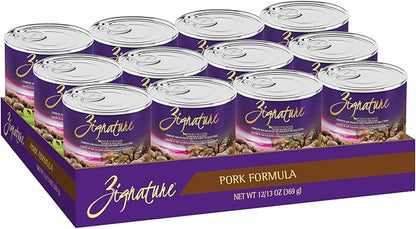 Zignature Pork Limited Ingredient Formula Wet Dog Food 13oz, case of 12