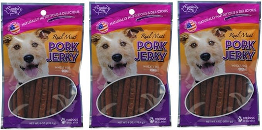 Carolina Prime Pork Jerky Dog Treats, 6oz (Pack of 3)