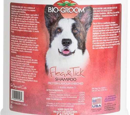 Bio-Groom Flea & Tick Dog Shampoo – Flea and Tick Prevention for Dogs, Cat Flea Treatment, Cruelty-Free, Made in USA, Natural Tick Repellent, Protein-Lanolin Shampoo – 1 Gallon