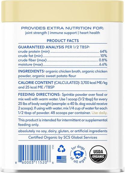 Native Pet Bone Broth for Dogs and Cats – Dog Bone Broth Powder for Dog Food Topper for Picky Eaters – Cat and Dog Broth - Dog Gravy Topper for Dry Food – Chicken Broth for Dogs and Cats – 5.75 oz