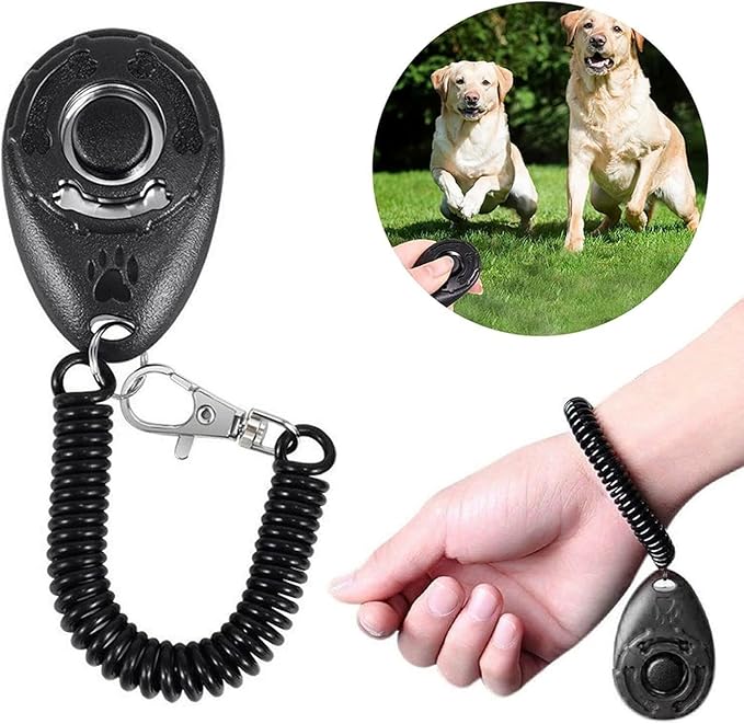 Black Clicker Easy to Use with Button Dog Training Accessories Training and Behavior Aids