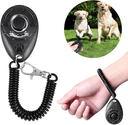 Black Clicker Easy to Use with Button Dog Training Accessories Training and Behavior Aids
