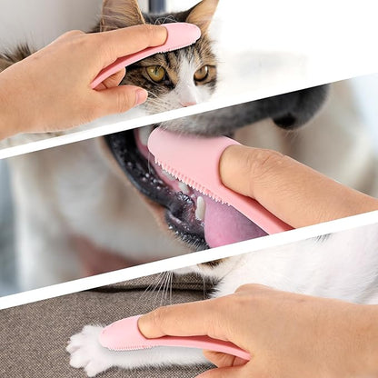 Dog Finger Toothbrush 2 Pack Dog Tooth Brushing Kit Pet Finger Brush Puppy Toothbrush with Food Grade Silicone for Small Medium and Large Dogs Effective Teeth Cleaning