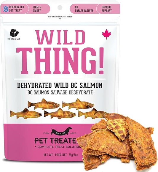 Dehydrated Wild Salmon Treats for Dogs & Cats (3 oz, Pack of 1) Single Ingredient to Maintain Nutrients Vitamins and Healthy Oils Made in Canada
