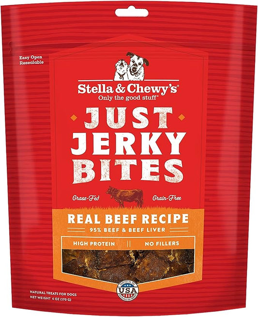 Stella & Chewy's Just Jerky Bites Real Beef Recipe Dog Treats, 6 oz. Bag