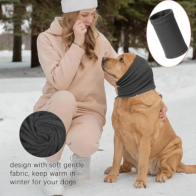 Dog Ear Cover, Pet Ear Covers for Bath, Neck and Ears Warmer for Dog Cats, The Grooming and Force Drying Tool for Anxiety Relief& Calming Dogs