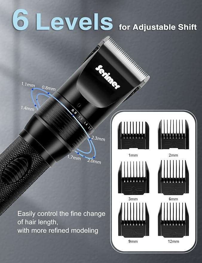 Dog Clippers for Grooming, Professional 15V Heavy Duty Dog Shaver Grooming Kit,Pet Hair Trimmer for Thick Coats,Low Noise Dog Grooming Shears with Guard Combs Brush for Dogs Cats and Animal