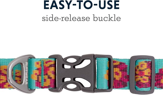 Ruffwear, Flat Out Dog Collar (Formerly Hoopie), Webbing Collar for Walking and Everyday Use, Spring Burst, 20"-26"