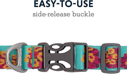 Ruffwear, Flat Out Dog Collar (Formerly Hoopie), Webbing Collar for Walking and Everyday Use, Spring Burst, 20"-26"