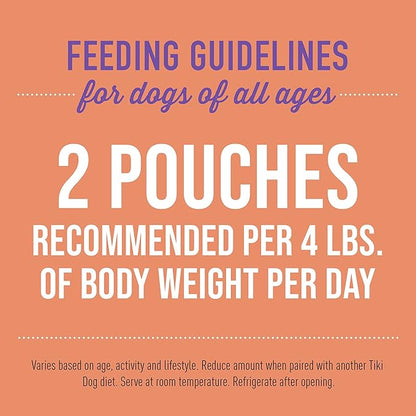 Tiki Dog Petites Grain Free, Chicken & Beef, Nutrient Dense Meat, Meal Topper for Small Dogs and All Life Stages, 3.5 oz Pouch, Pack of 12