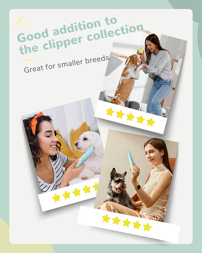 Dog Clippers for Grooming,35dB Ultra-Low Noise 2 Speed Dog Paw Trimmer,USB Rechargeable Dog Trimmer for Grooming,Cordless Dog Shaver for Paws,Eyes,Ears,Face,Rump with LED Light