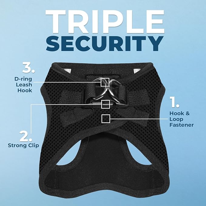 Voyager Step-In Air Dog Harness - All Weather Mesh Step in Vest Harness for Small and Medium Dogs by Best Pet Supplies - Black, XL