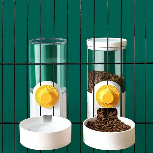 2 PCS Pet Dog Cat Hanging Automatic Feeders Drinking Bowls 40oz,Auto Gravity Feeder and Water Set,Cage Pet Feeding Bowls Dispenser for Cats Dogs Puppy, Rabbit Hamsters Chinchilla Hedgehog Ferret