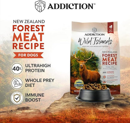 Addiction Wild Islands Forest Meat Premium Venison Recipe Dry Dog Food (4 Pound)