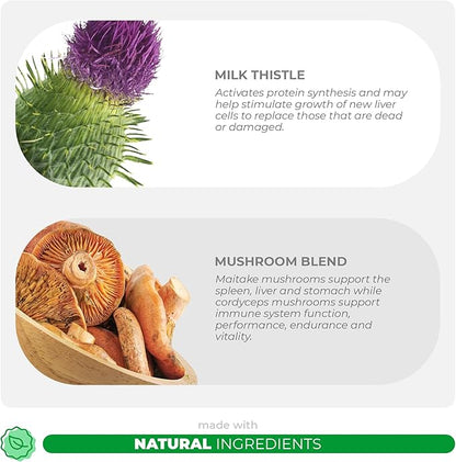 Mushroom Complex for Dogs - 120 Chewable Tablets - Turkey Tail Mushroom for Dogs - Immune Support, Joint Support, Digestive Support and Liver Support with Milk Thistle - Dog Mushroom Supplement